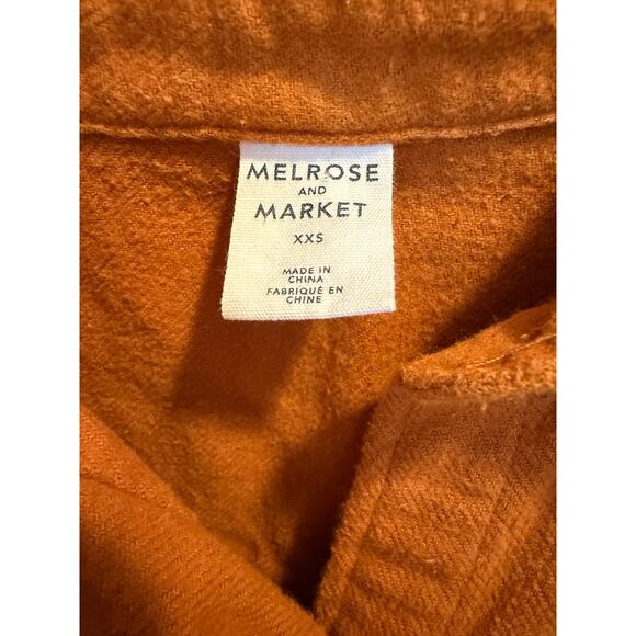 Melrose and Market Solid Button Collared Shacket Women’s Size XXS Rust Leather - Picture 4 of 8